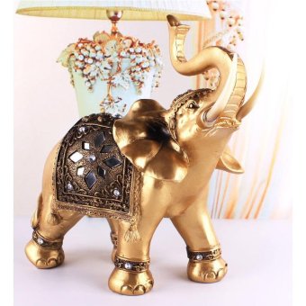 Middle Size 14*15cm Resin Elephant Ornament Creative Home Decor Lucky Elephant Crafts - intl