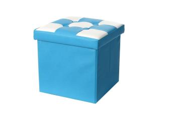 Jlove PVC Leather Bench Seat Storage Chair Multifunction Storage Box Seat Home Sundries Organizer Blue - intl