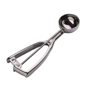 Stainless Steel Gear Handle Ice Cream Scoop Mashed Potato Cookie Spoon 5CM 