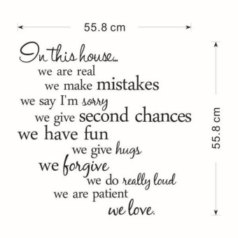 OEM Lovely In This House Rules DIY Mural Wall Sticker Room Home Decoration Decor