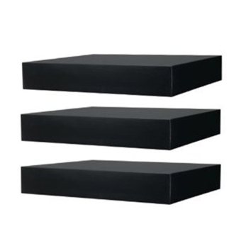 Floating Shelves - 1 Set Rak Dinding Minimalis - 30x20x4cm - Hitam - 3Pcs