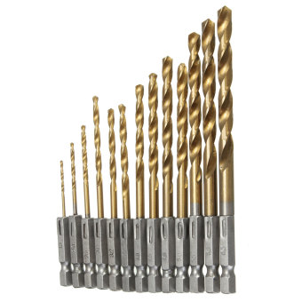 Harga 2 x HSS Baja Kecepatan Tinggi TITANIUM Dilapisi Mata Bor Set Heksa Betis 13 buah