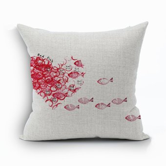 Yazilind Simple Fish pattern decorative pillowcase room sofa home 45*45CM/17.55*17.55 inch