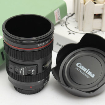 Camera Lens Stainless Steel Cup 24-105 Coffee Tea Travel Mugthermos &Amp; Lens Lid - intl