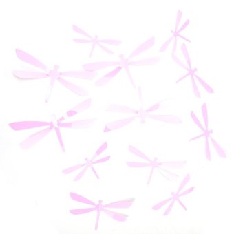 3D DIY Decor Dragonfly Home Party Classroom Wall Stickers PVC Art Decal 12pcs Pink - intl