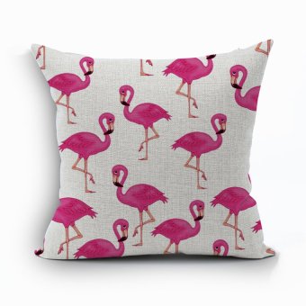 Yazilind Rose red crane pattern decorative pillowcase room sofa home 45*45CM/17.55*17.55 inch