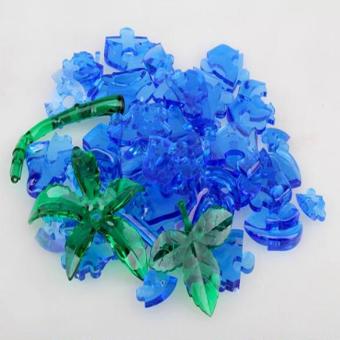 Kristal 3D Menyediakan Biru Mawar Blok IQ Cube Sup Gadget Teka-Teki Lucu