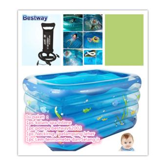 Intime Kolam Renang Angin untuk Bayi Paket Gratis Pompa Tangan dan Termometer Inflatable Baby Spa Pool