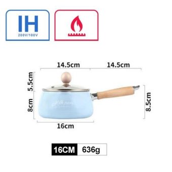 East 16cm Portable No-Stick Pot Mini Milk Pans Chocolate Milk Soup Heating Pot General Use for Gas and Induction Cooker (Blue) - intl