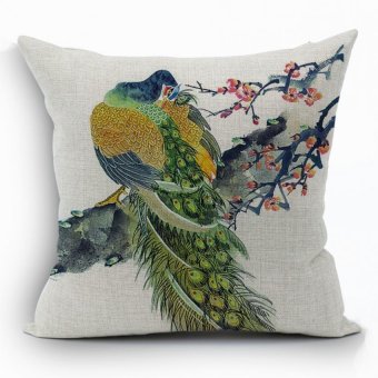 Yazilind Sample Style peacock pattern decorative Multicolor pillowcase room sofa home 45*45CM/17.55*17.55 inch
