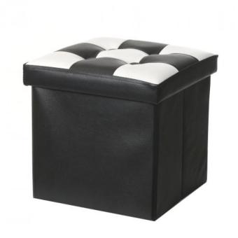 JLove Colorful Checked Storage Box Multipurpose Storage Chair (Black S) - Intl