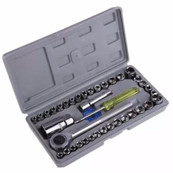 Kunci Pas 40 Pcs Combination Socket Wrench Set With 1/4 Ratchet Handle