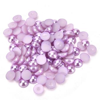 100Pcs/Set Beads Pearls Half Round DIY Flatback Beads For Jewelry DIY 10mm Purple - intl