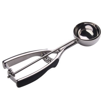 V1NF Stainless Steel Spring Handle Ice Cream Scoop Mashed Potato Spoon 6CM