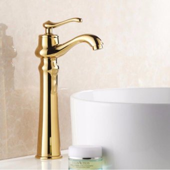 Golden basin mixer art basin faucet copper cold hot water wash basin faucet - intl