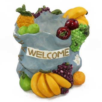 OHOME Pajangan 3D Vintage Keramik Poly Stone Welcome Sign Fruits Papan EV-SP-2404