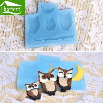 BAFFECT 2pcs/lot 100% Food-grade Silicone Mould DIY Owl Shape High Temperature Resistance Non-toxic Odorless Baking Tool Fondant Cake Cookie Biscuit Mold BAFFECT