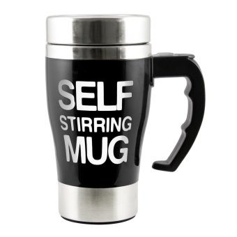Comfkey Coffee Mug - Self Stirring, Electric Stainless Steel Automatic Self Mixing Cup - Cute & Funny, Best for Morning, Travelling, Men and Women (Black)
