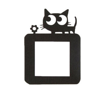 Homegarden Light Hollow Switch Poster Funny Cartoon Wall Decal Sticker Black Cat