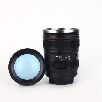 Camera Lens Shape Cup Thermal Insulation Cup Creative Stainlesssteel Mugs(Black) - intl