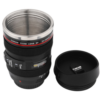 LT365 Mini 350ML Lens Cup Tea Mug Similar to Caniam Zoom Lens EF 24-105mm Black