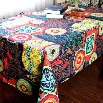 Lemon Cafe Tablecloth Cotton Printed Cloth Southeast Asianfolk Styleretro Exotic Primitive Coffee Bar.(90*90Cm) - intl