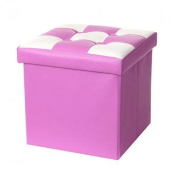 JLove Colorful Checked Storage Box Multipurpose Storage Chair (Purple S) - Intl