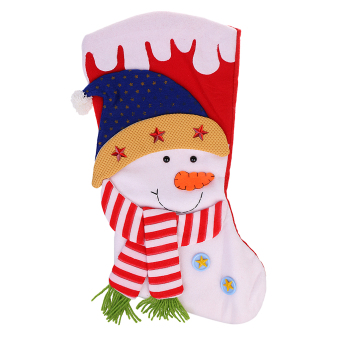 MagiDeal Large Christmas Stocking Sock Hanging Gift Bag Xmas Decor Snowman - intl