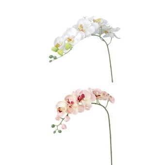 2pcs Artificial Butterfly Orchid Flower Plant Home Decoration (Pink+White)
