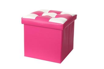 Jlove PVC Leather Bench Seat Storage Chair Multifunction Storage Box Seat Home Sundries Organizer Pink ( 31*31*31cm ) - intl