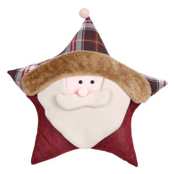 niceEshop Christmas Throw Pillow Pentagram Shape Cushion Home Decoration and Gift (Santa Claus)