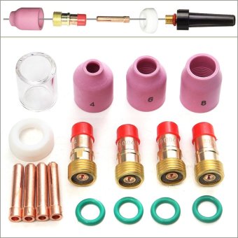 17 PCS Welding Torch Gas Lens nozzle & Cup Kit For TIG WP-17/18/26 .040'' 1.0mm - intl