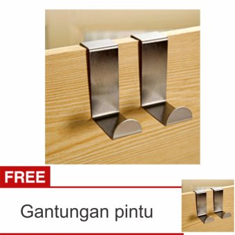Lanjarjaya Gantungan door Hanger Pintu Tanpa Paku Set Stainless Steel barang Baju + Buy 1 Get 1 Per 4pcs/2set