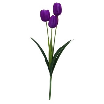 BolehDeals BolehDeals 5Pcs Artificial Floral 3-head Tulip Flower Office Garden Party Decor Purple
