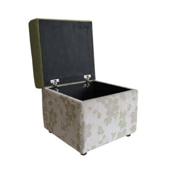 Felagro Storage Pouf Chair - Bunga Hijau