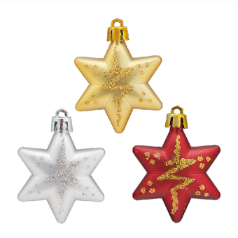 Homegarden Christmas Tree Stars Decorations 5x 5cm 5Pcs Red