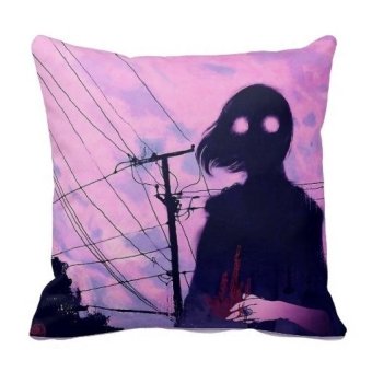 Phantom Throw Pillow Cover Pillow Case Suede Nap Double-side Printing for Home Décor (Purple) - Intl