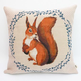Uniifurn Decorative Square Throw Pillow Cover Pillowcase Cushion Cover 20x20 Inches 50cm x 50cm, Jacquard Cute on Both Sides (squirrel)