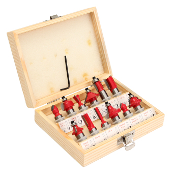 Harga 12pc 1/2" Router Bit Set Shank Tungsten Carbide Rotary Tool With Wood