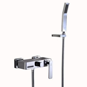 All copper hot and cold bathtub mixer triple bath shower mixer kit contains a full set of faucets HP5407 - intl