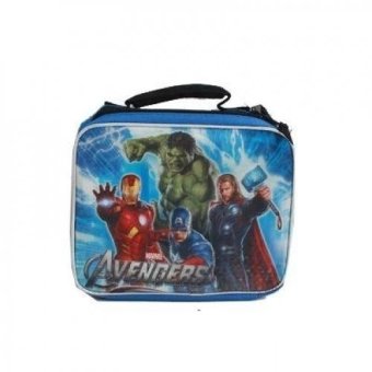Marvel Avengers Insulated Lunch Bag Hulk, Iron Man, Captain America & Thor Blue - intl
