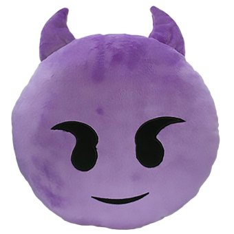 360DSC Cute Cartoon Creative QQ Expression Emoji Demon Devil Round Face Cushion Pillow Throw Pillow Stuffed Plush Soft Toy