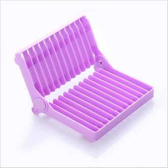Drainer Rack Organizer Foldable Plate Dish Dry Plastic Stor age Holder Kitchen Collapsible dish rack storage Drain dishes kitchen shelving Finishing drying rack cup Purple - intl