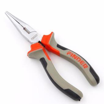 2Cool 6'' Needle Nose Plier High Hardness Insulation Handle Hardware Tools Auto Repair Tool High-carbon Steel Multi function Wire Cutting Long Flat Nose Plier -Grey - intl