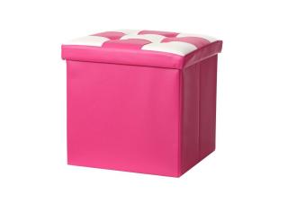 Jlove PVC Leather Bench Seat Storage Chair Multifunction Storage Box Seat Home Sundries Organizer Pink - intl