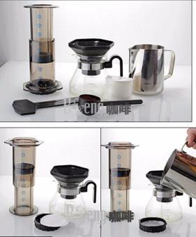 Portable Filter Coffee Maker / China HAO LE YA Coffee Machine Pot (Similar AeroPress) + 350pcs Coffee Filter Paper - intl