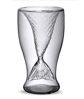 niceEshop jelas 100 ml Mermaid kreatif bentuk gelas bir gelas anggur untuk Bar pesta (transparan)