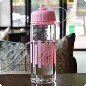 BAFFECT Portable 300ML Water Cups High Borosilicate Glass Sport Water Bottles(Pink) - intl
