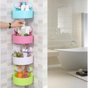 Triangle shelves Bathroom - Rak sudut Kamar Mandi tempat sabun serbaguna - Biru