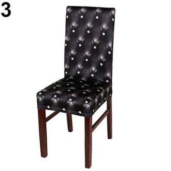 Broadfashion Elasticity Chair Cover Dining Room Wedding Folding Party Banquet Short Slipcover (Black) - intl